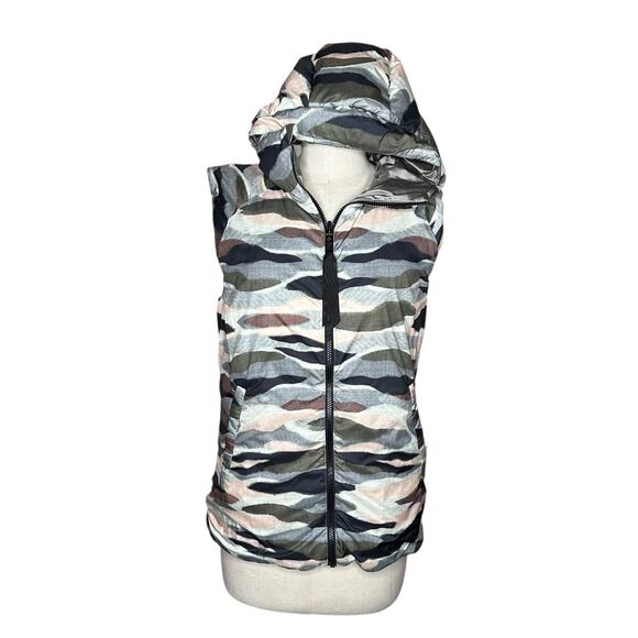 lululemon athletica Jackets & Blazers - LULULEMON Reversible The Fluffiest Down Vest Women's Size 12 Camo Gray Green